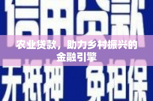 屯门农业贷款，助力乡村振兴的金融引擎