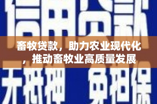 屯门畜牧贷款，助力农业现代化，推动畜牧业高质量发展
