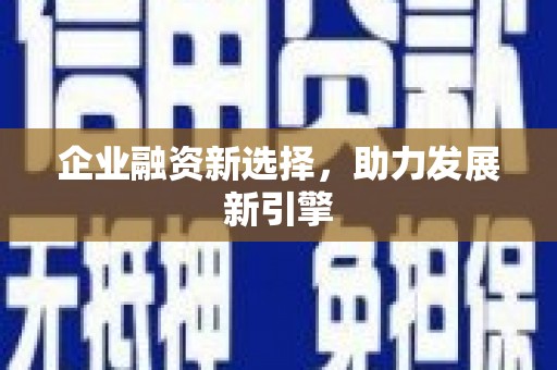 屯门企业融资新选择，助力发展新引擎