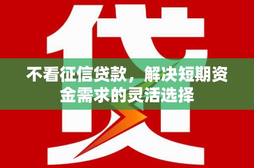屯门不看征信贷款，解决短期资金需求的灵活选择