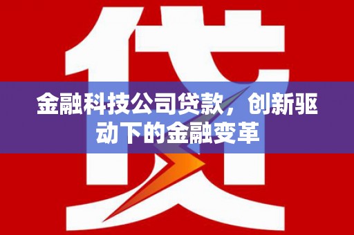 屯门金融科技公司贷款，创新驱动下的金融变革