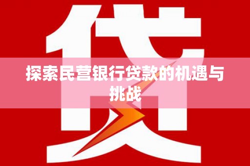 屯门探索民营银行贷款的机遇与挑战