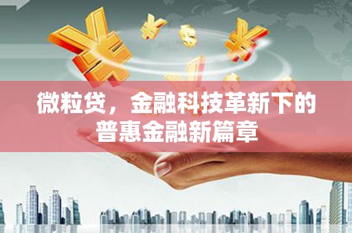 屯门微粒贷，金融科技革新下的普惠金融新篇章
