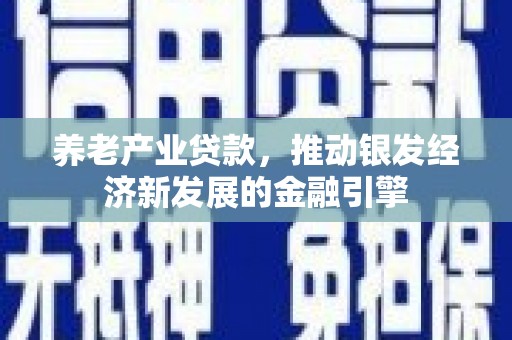 屯门养老产业贷款，推动银发经济新发展的金融引擎