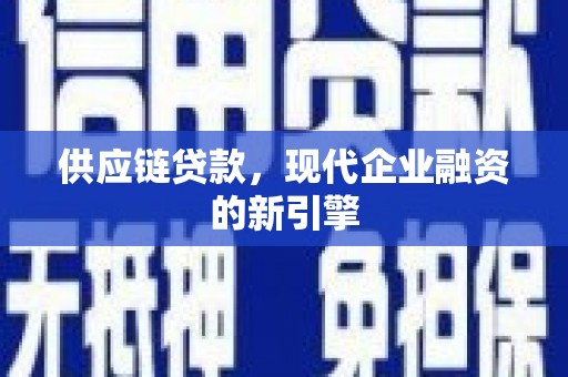 屯门供应链贷款，现代企业融资的新引擎