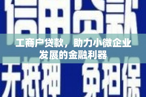 屯门工商户贷款，助力小微企业发展的金融利器