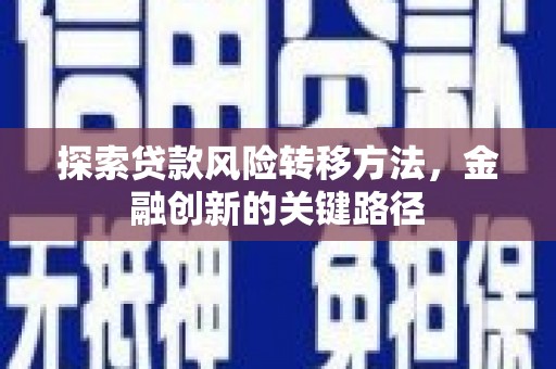 屯门探索贷款风险转移方法，金融创新的关键路径