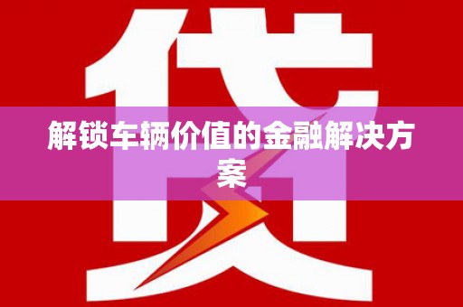 屯门解锁车辆价值的金融解决方案